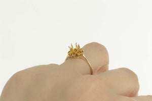 14K Victorian Buttercup 5mm Engagement Setting Ring Size 7 Yellow Gold