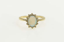 Load image into Gallery viewer, 10K Natural Opal Diamond Halo Engagement Ring Size 6 Yellow Gold