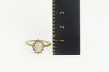 Load image into Gallery viewer, 10K Natural Opal Diamond Halo Engagement Ring Size 6 Yellow Gold