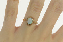 Load image into Gallery viewer, 10K Natural Opal Diamond Halo Engagement Ring Size 6 Yellow Gold