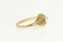 Load image into Gallery viewer, 10K Pearl Black Hills Leaf Ornate Statement Ring Size 6.5 Yellow Gold