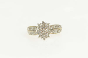 10K Marquise Diamond Cluster Statement Ring Size 6 Yellow Gold