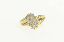 Load image into Gallery viewer, 10K Diamond Cluster Classic Bypass Statement Ring Size 6.25 Yellow Gold