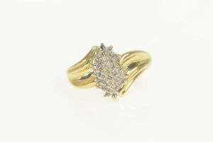 10K Diamond Cluster Classic Bypass Statement Ring Size 6.25 Yellow Gold