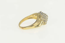 Load image into Gallery viewer, 10K Diamond Cluster Classic Bypass Statement Ring Size 6.25 Yellow Gold