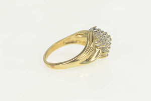 10K Diamond Cluster Classic Bypass Statement Ring Size 6.25 Yellow Gold