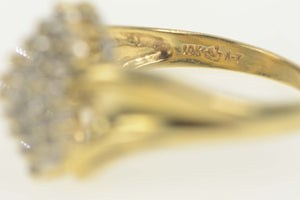 10K Diamond Cluster Classic Bypass Statement Ring Size 6.25 Yellow Gold