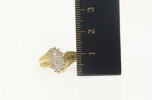 Load image into Gallery viewer, 10K Diamond Cluster Classic Bypass Statement Ring Size 6.25 Yellow Gold