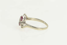 Load image into Gallery viewer, 14K Retro Ruby Emerald Diamond Bypass Ring Size 9.5 White Gold