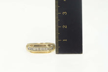 Load image into Gallery viewer, 10K Squared Grooved Diamond Wedding Band Ring Size 8 Yellow Gold