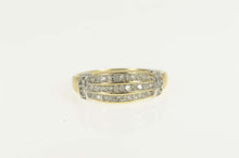 Load image into Gallery viewer, 10K Diamond Tiered Channel Statement Band Ring Size 7 Yellow Gold