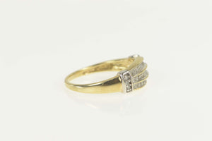 10K Diamond Tiered Channel Statement Band Ring Size 7 Yellow Gold