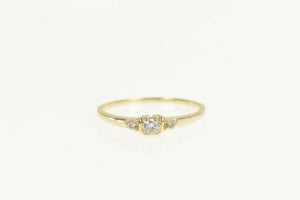 10K Diamond Three Stone Classic Promise Ring Size 8 Yellow Gold