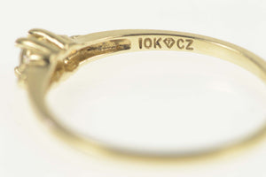 10K Diamond Three Stone Classic Promise Ring Size 8 Yellow Gold
