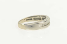 Load image into Gallery viewer, 10K Diamond Channel Grooved Wedding Band Ring Size 8 White Gold