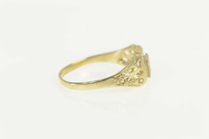 10K N Diamond Cut Monogram Initial Name Ring Size 5.25 Yellow Gold