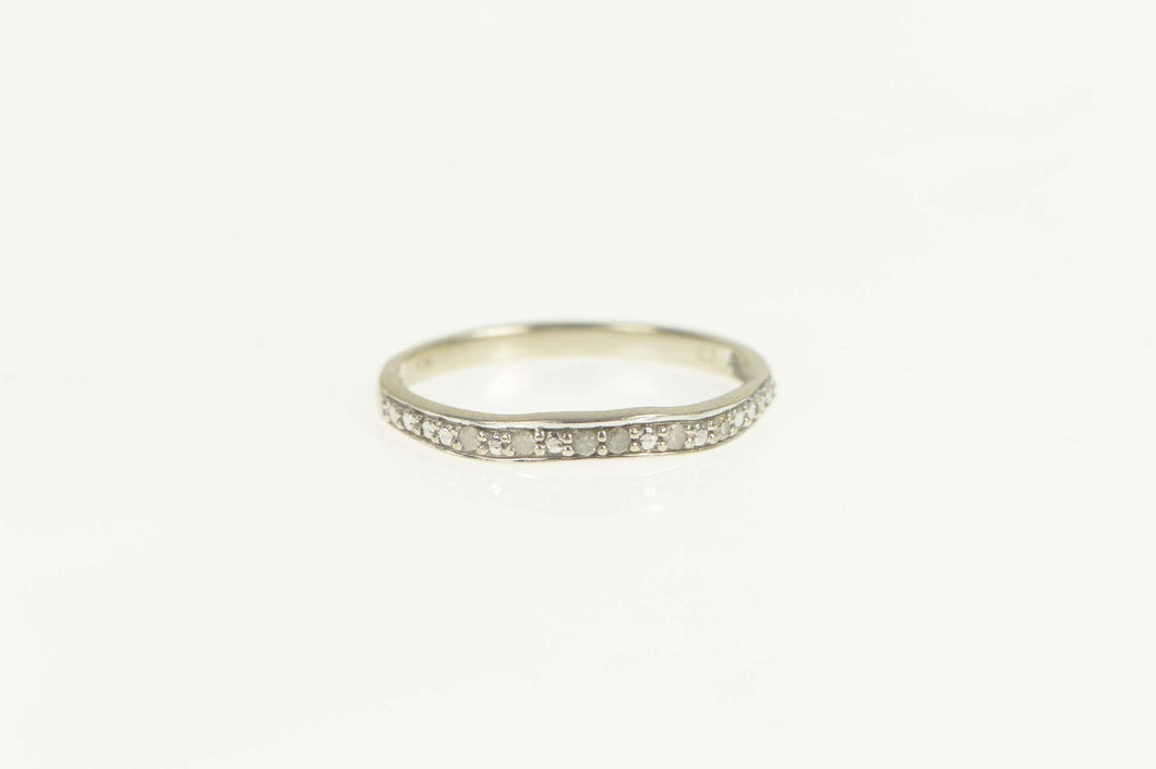 10K Diamond Classic Simple Wedding Band Ring Size 6.25 White Gold