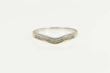 Load image into Gallery viewer, 14K Diamond Contour Curved Wedding Band Ring Size 7 White Gold