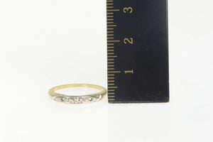 14K 1940's Diamond Classic Wedding Band Ring Size 6.75 Yellow Gold