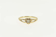 Load image into Gallery viewer, 14K Diamond Inset Heart Love Symbol Toe Ring Size 2.5 Yellow Gold