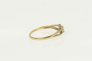 14K Diamond Inset Heart Love Symbol Toe Ring Size 2.5 Yellow Gold