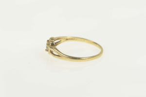 14K Diamond Inset Heart Love Symbol Toe Ring Size 2.5 Yellow Gold