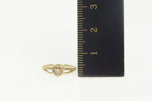 14K Diamond Inset Heart Love Symbol Toe Ring Size 2.5 Yellow Gold