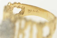 Load image into Gallery viewer, 14K Diamond Marquise Cluster Textured Band Ring Size 7.5 Yellow Gold