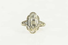 Load image into Gallery viewer, 14K Diamond Art Deco Filigree Elaborate Statement Ring Size 7.5 White Gold