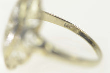 Load image into Gallery viewer, 14K Diamond Art Deco Filigree Elaborate Statement Ring Size 7.5 White Gold