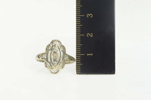 Load image into Gallery viewer, 14K Diamond Art Deco Filigree Elaborate Statement Ring Size 7.5 White Gold