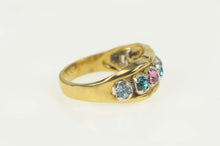 Load image into Gallery viewer, Sterling Silver 1960&#39;s Retro Sim. Topaz Emerald Scalloped Ring Size 7.5