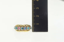 Load image into Gallery viewer, Sterling Silver 1960&#39;s Retro Sim. Topaz Emerald Scalloped Ring Size 7.5