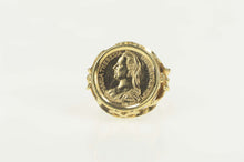 Load image into Gallery viewer, 14K Maria Theresa Thaler Tribute Austrian Coin Ring Size 5.25 Yellow Gold