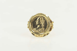 14K Maria Theresa Thaler Tribute Austrian Coin Ring Size 5.25 Yellow Gold