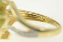 Load image into Gallery viewer, 14K Heart Peridot Diamond Accent Bypass Statement Ring Size 5.25 Yellow Gold