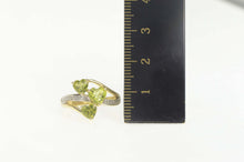 Load image into Gallery viewer, 14K Heart Peridot Diamond Accent Bypass Statement Ring Size 5.25 Yellow Gold