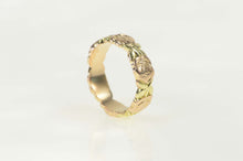 Load image into Gallery viewer, 14K Two Tone Ornate Rose Flower Pattern Band Ring Size 7.5 Rose Gold