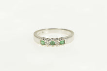 Load image into Gallery viewer, 14K 1940&#39;s Diamond Emerald Scalloped Band Ring Size 7 White Gold