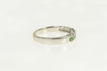 Load image into Gallery viewer, 14K 1940&#39;s Diamond Emerald Scalloped Band Ring Size 7 White Gold