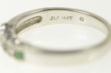 Load image into Gallery viewer, 14K 1940&#39;s Diamond Emerald Scalloped Band Ring Size 7 White Gold