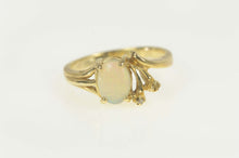 Load image into Gallery viewer, 14K Natural Opal Diamond Accent Statement Ring Size 6.75 Yellow Gold