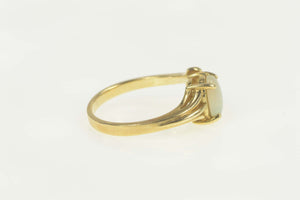 14K Natural Opal Diamond Accent Statement Ring Size 6.75 Yellow Gold
