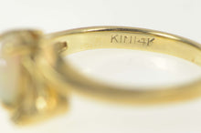 Load image into Gallery viewer, 14K Natural Opal Diamond Accent Statement Ring Size 6.75 Yellow Gold