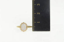 Load image into Gallery viewer, 10K Ornate Natural Opal Scalloped Halo Ring Size 6.25 Yellow Gold