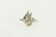 Load image into Gallery viewer, 14K 1930&#39;s Wavy Diamond Flame Statement Ring Size 7 White Gold