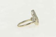 Load image into Gallery viewer, 14K 1930&#39;s Wavy Diamond Flame Statement Ring Size 7 White Gold