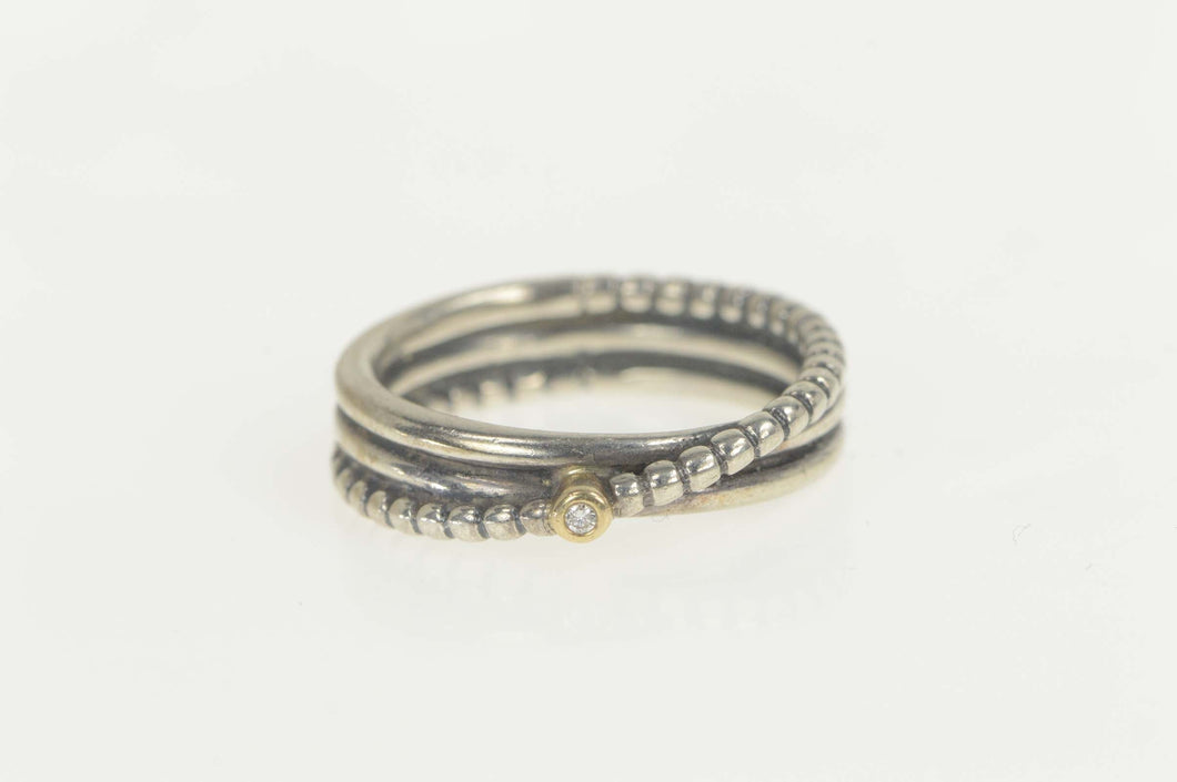 Sterling Silver 14K Authentic Pandora Diamond Rising Star Ring Size 8