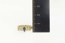 Load image into Gallery viewer, 14K Marquise Sapphire Diamond Engagement Ring Size 4.75 Yellow Gold