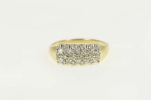 Load image into Gallery viewer, 14K 1950&#39;s Squared Diamond Cluster Band Ring Size 7 Yellow Gold